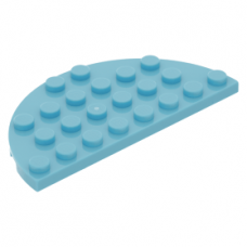 LEGO lapos elem félkör 4x8, közép azúrkék (22888)